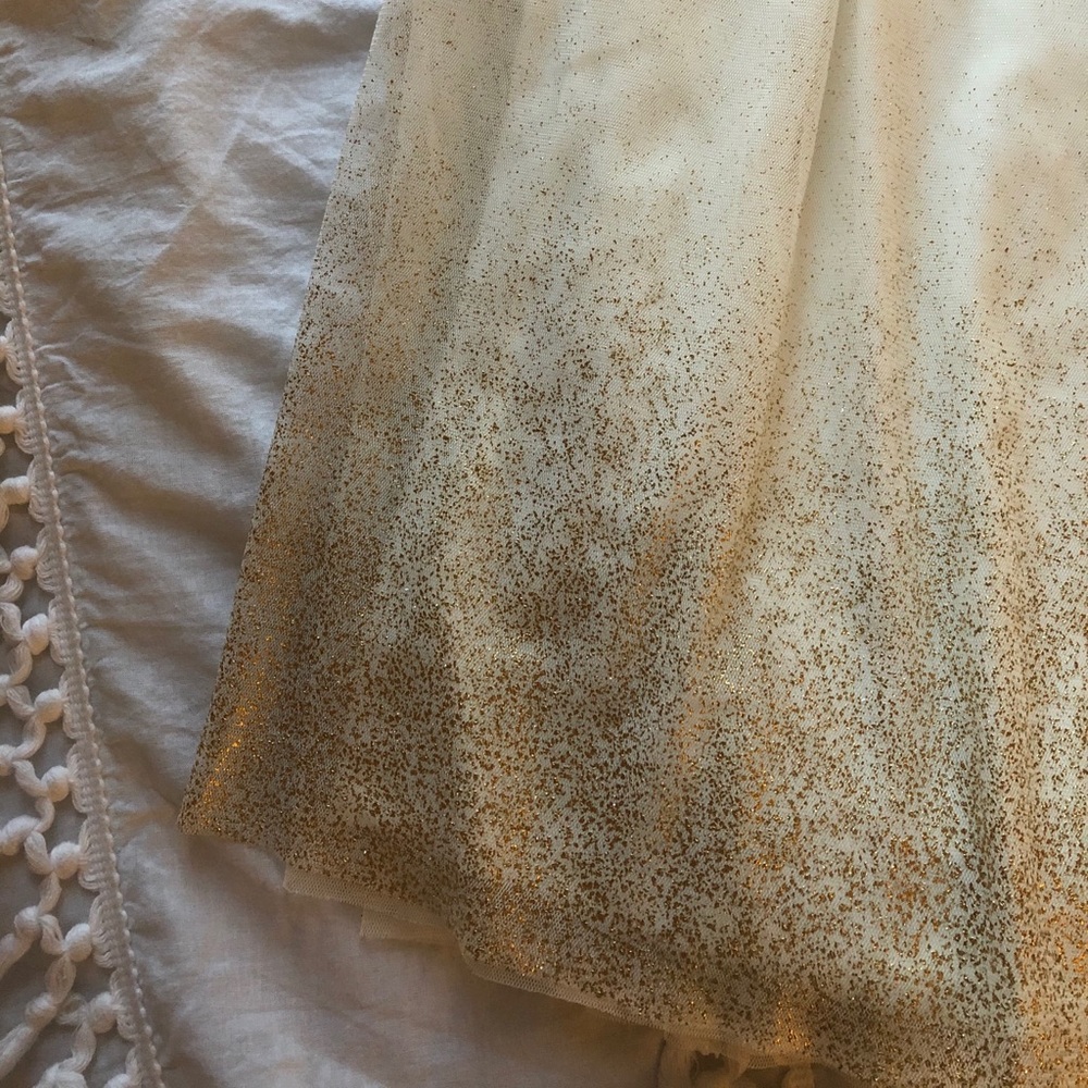 White, with gold sparkles medium skirt